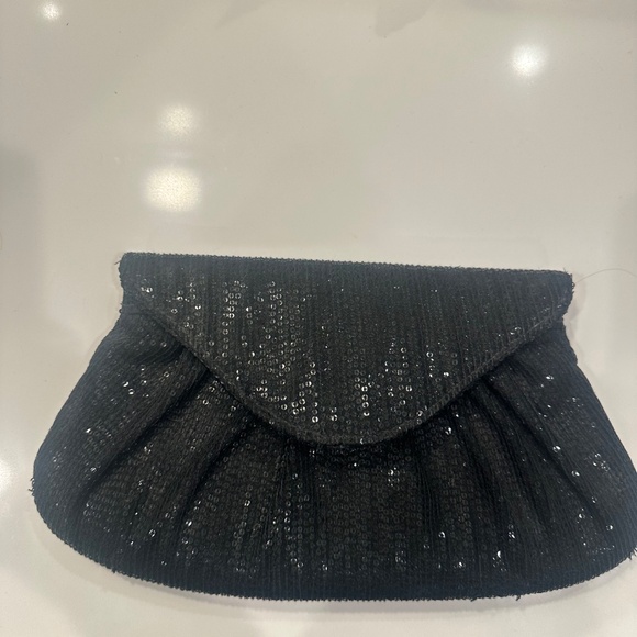 Lauren Merkin Black Sequin Clutch - Envelope Style Formal/Party Wear - Picture 1 of 5